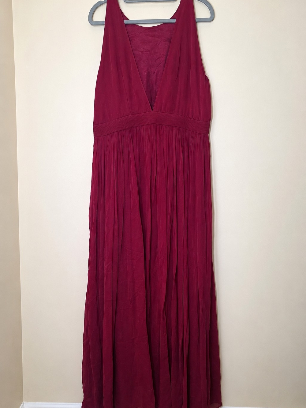 Anita Dongre Burgundy Geometric Embroidered Boho Maxi Dress Size 14 - Picture 5 of 8